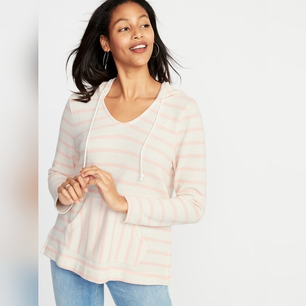 Old Navy Striped Cali-Fleece Pullover Hoodie NWT